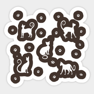 Halloween Cat Print Sticker